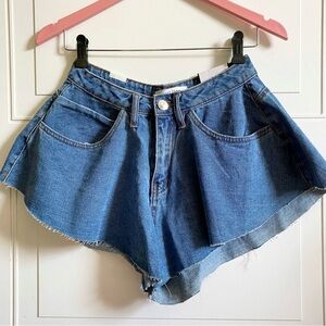 NWT Boutique Flare Denim Jean Shorts Size 3